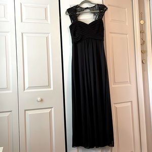 Black Evening Gown Long w/ Lace